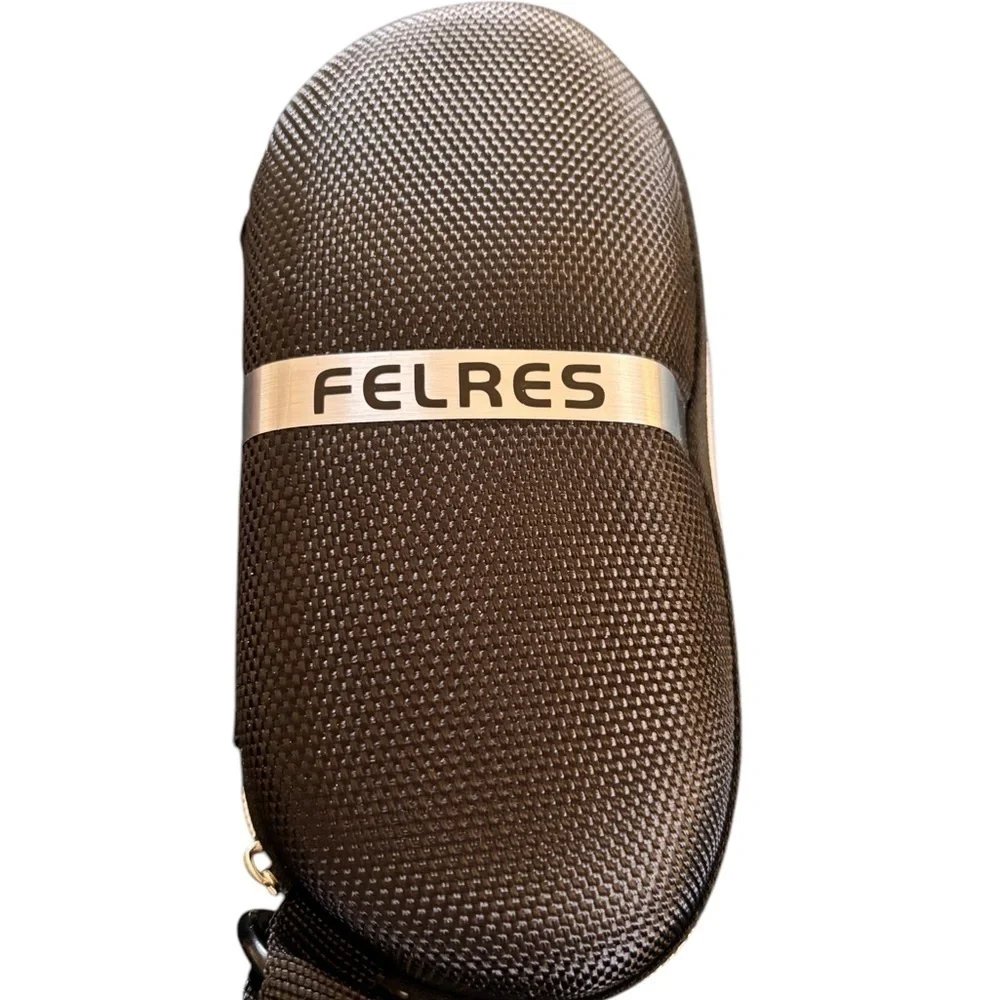 FELRES Mens Sport Polarized Sunglasses Black UV Protected Case Lense Towel Pouch